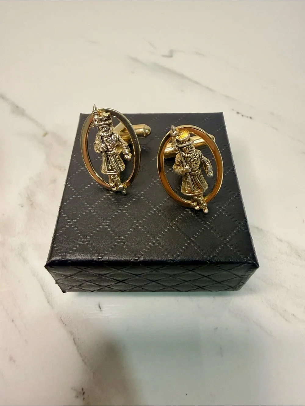 Gold Tone Figure Cufflinks